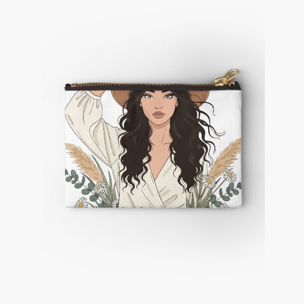 Item preview, Boho Chic Woman with Sun Hat - Aesthetic Daisy & Pampas Meadow Art designed and sold by BestChoiceService.