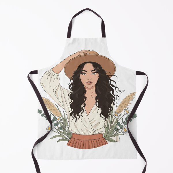 Item preview, Boho Chic Woman with Sun Hat - Aesthetic Daisy & Pampas Meadow Art designed and sold by BestChoiceService.