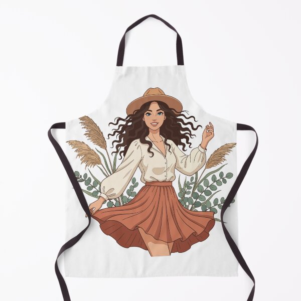 Item preview, Dancing Boho Girl with Sun Hat - Aesthetic Pampas Grass & Meadow Art designed and sold by BestChoiceService.