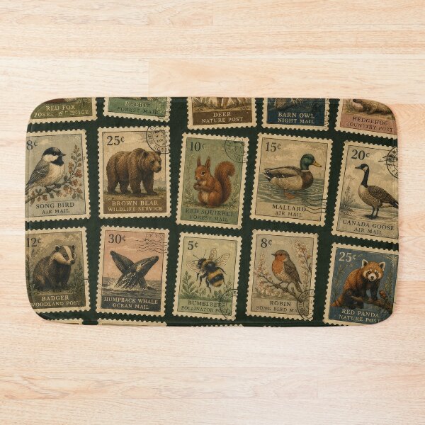 Item preview, Vintage Animal Postage Stamp Pattern Artwork designed and sold by ArtComixHaven.