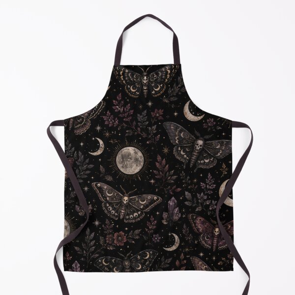Item preview, Dark Gothic Moths Moonlit Celestial Pattern Artwork designed and sold by ArtComixHaven.