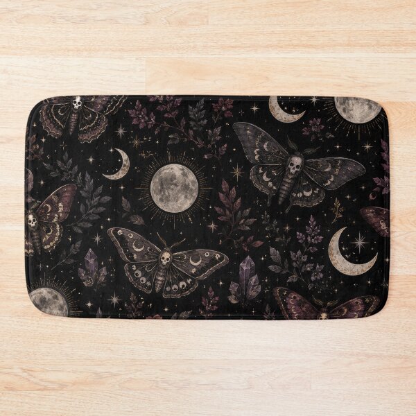 Item preview, Dark Gothic Moths Moonlit Celestial Pattern Artwork designed and sold by ArtComixHaven.