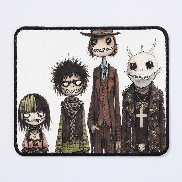Item preview, Gothic Character Squad Art - Alternative Emo Punk Group Illustration designed and sold by kitastylish.