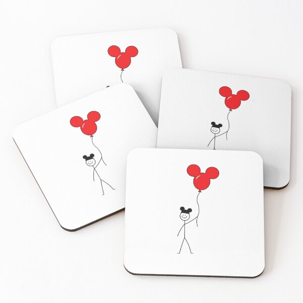 Item preview, Stick Figure with Mickey Mouse Balloon and Hat designed and sold by ScribbleHaus.