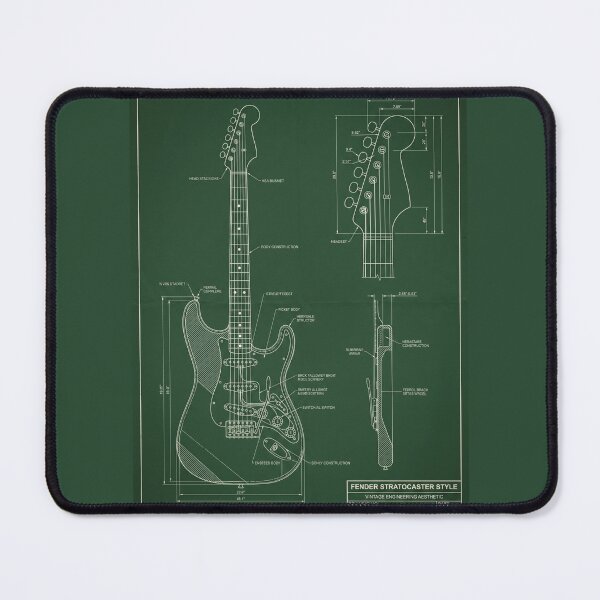 Item preview, Electric Guitar Engineering Blueprint - Musician Decor designed and sold by MarVan-Prints.