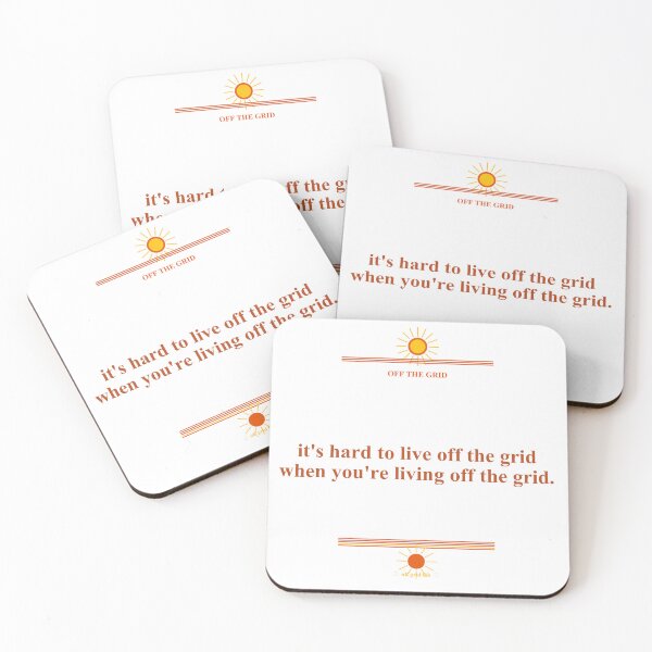 Item preview, It's Hard to Live Off the Grid — Funny Off Grid Quote Retro Sun Print designed and sold by OffGridHumor.