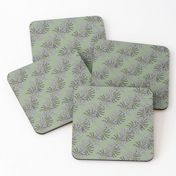 Item preview, Spring Honey Locust & Iris Twirls on Pale Green designed and sold by Digitalmyth's Designs.