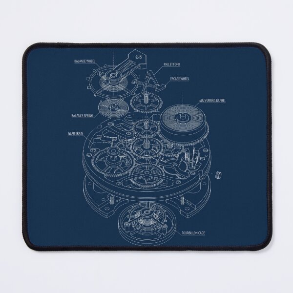 Item preview, Mechanical Watch Movement Blueprint - Engineering Art designed and sold by MarVan-Prints.