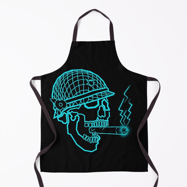 Item preview, Ice Blue Neon Skull Smoking Cigar | Futuristic Cyberpunk Skeleton Art designed and sold by Neon_Ronin.