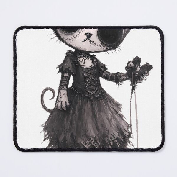 Item preview, Creepy Cute Stitched Cat Art - Gothic Doll Kitten Illustration designed and sold by kitastylish.