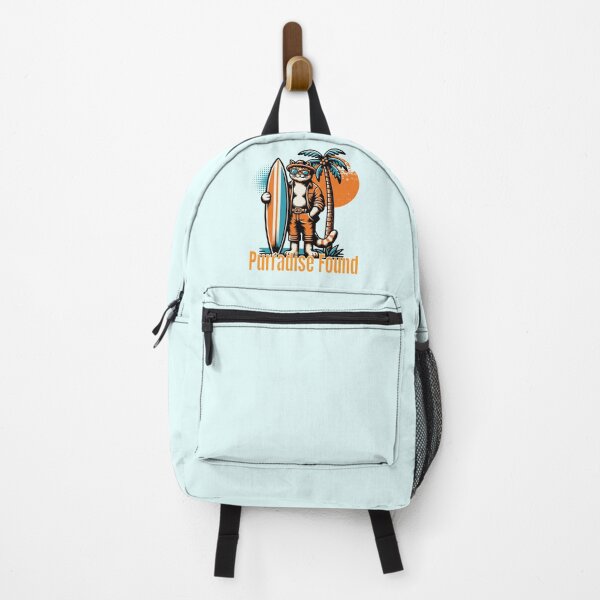 Item preview, Purradise Found Surf Cat Design | Tropical Beach Cat Retro Vacation Art designed and sold by Sachie's Studio.
