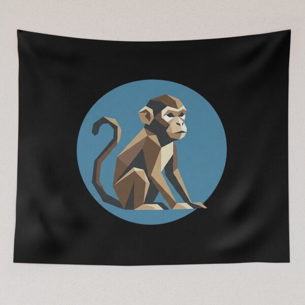 Item preview, Geometric Brown Monkey – Circular Sticker for Travelers and Adventurers designed and sold by bsbd-action.