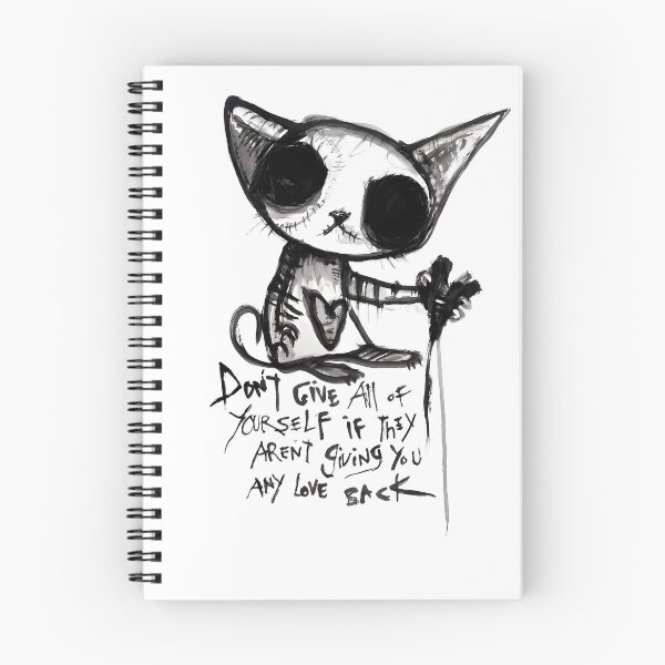 Item preview, Gothic Stitched Cat Art - Emo Quote Dark Aesthetic Illustration designed and sold by kitastylish.
