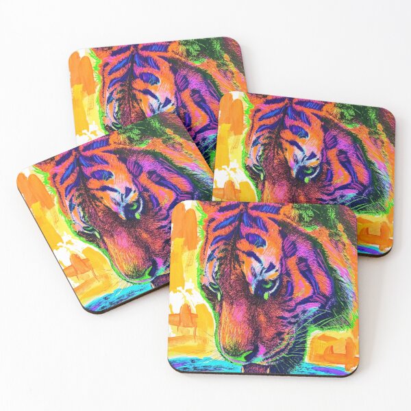 Item preview, Vibrant Neon Tiger Illustration | Psychedelic Wildlife Art designed and sold by BLUESKY11a.