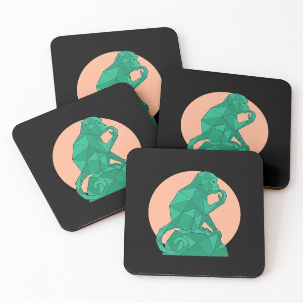Item preview, Geometric Emerald Monkey – Vibrant Art for Color Lovers designed and sold by bsbd-action.