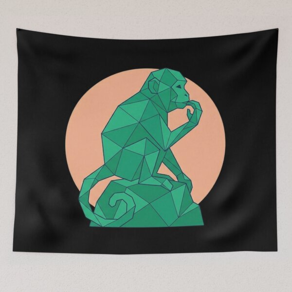 Item preview, Geometric Emerald Monkey – Vibrant Art for Color Lovers designed and sold by bsbd-action.