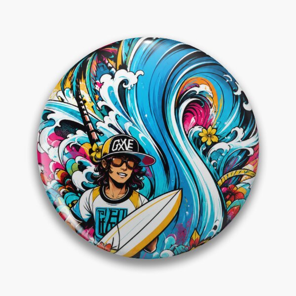 Item preview, Epic Surfer Riding Giant Ocean Wave Sunset Vibes designed and sold by allin14fun.