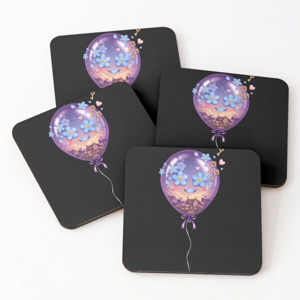 Item preview, Purple Balloon Sunset Village Scene designed and sold by AbanoubStore.
