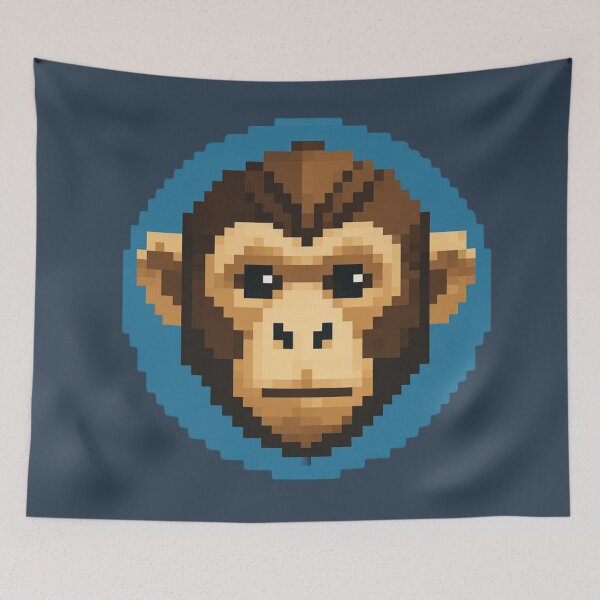 Item preview, Pixel Art Monkey Face – Gamer Icon for Social Media Profiles designed and sold by bsbd-action.