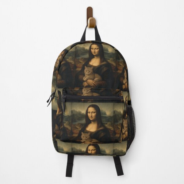 Item preview, Mona Lisa And Tabby Cat Friend - Funny Classical Painting Parody designed and sold by merchxwear.