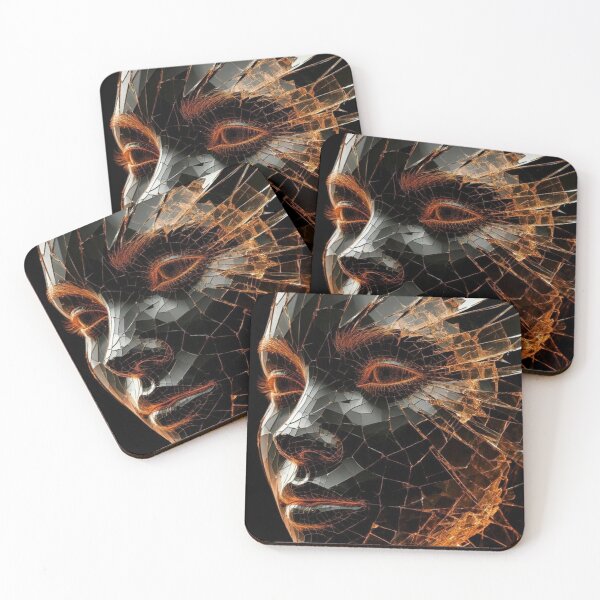 Item preview, Shattered Glass Face Futuristic Digital Art designed and sold by Silence has weight.