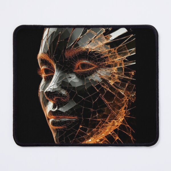 Item preview, Shattered Glass Face Futuristic Digital Art designed and sold by Silence has weight.