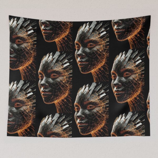 Item preview, Shattered Glass Face Futuristic Digital Art designed and sold by Silence has weight.