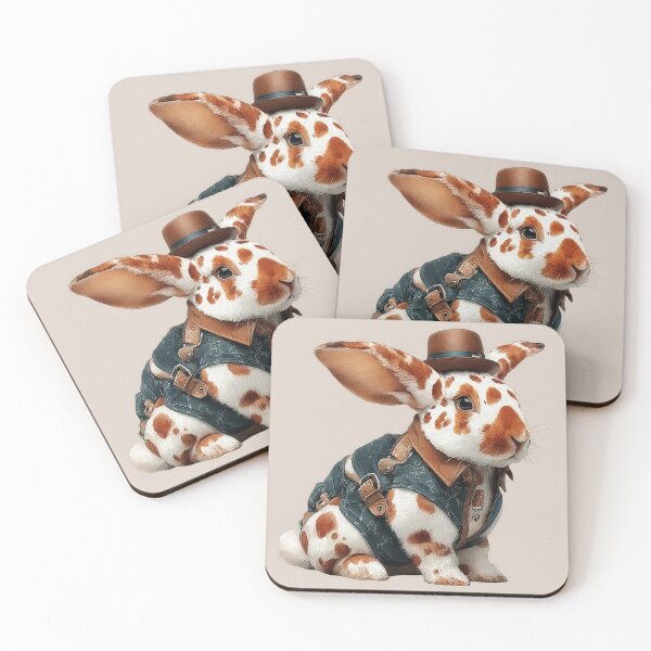 Item preview, Cowboy Bunny Rabbit Watercolor Art | Whimsical Western Cottagecore Animal Design designed and sold by GraceInNatureCo.
