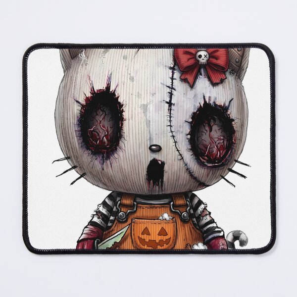 Item preview, Creepy Pumpkin Kitty - Gothic Halloween Horror Illustration designed and sold by kitastylish.