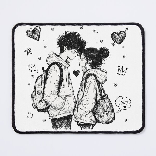Item preview, Modern Teen Love Doodle PNG | Cute Couple Sketch Illustration | Romantic Hand Drawn Digital Art designed and sold by IrynaLineArt.