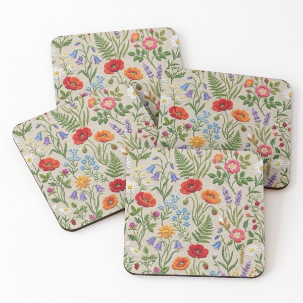 Item preview, Hand Embroidered Wildflower Meadow Pattern designed and sold by FashioonTrends.