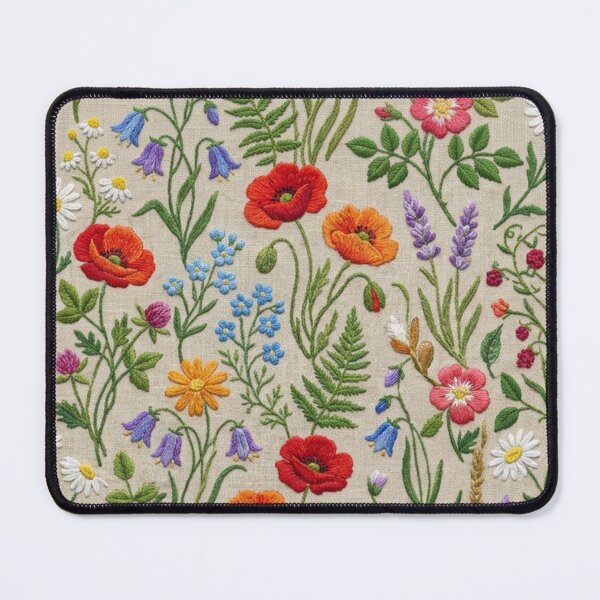 Item preview, Hand Embroidered Wildflower Meadow Pattern designed and sold by FashioonTrends.