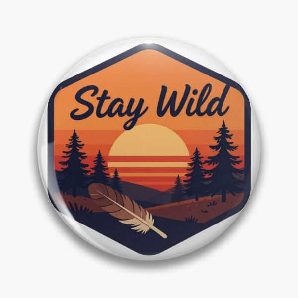 Item preview, Stay Wild Feather & Mountain Art | Rustic Boho Nature Aesthetic designed and sold by Inner Flame Studio.