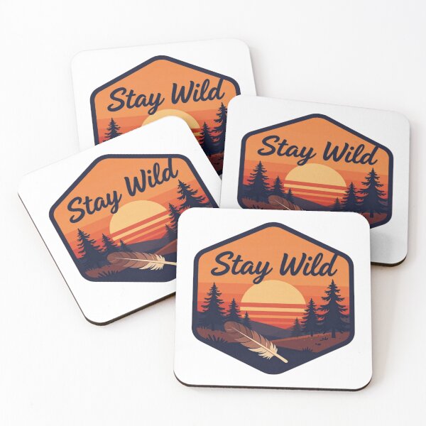 Item preview, Stay Wild Feather & Mountain Art | Rustic Boho Nature Aesthetic designed and sold by Inner Flame Studio.