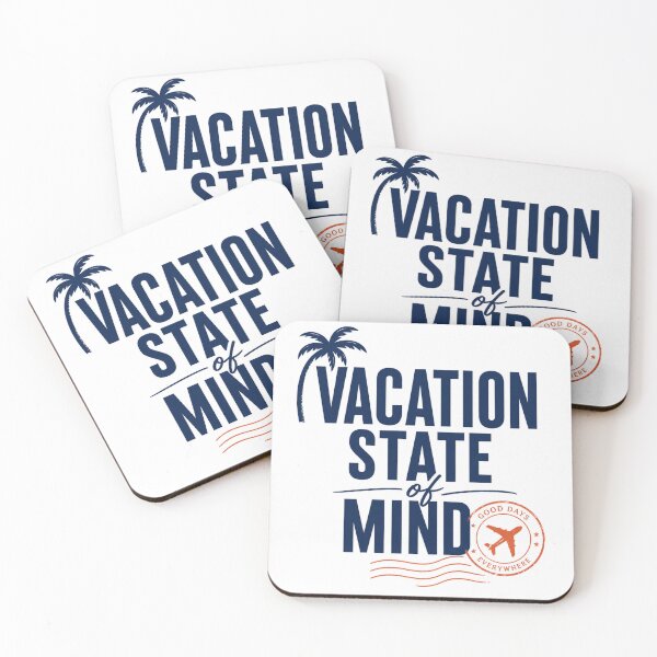 Item preview, Vacation State of Mind — Coastal Travel Typography Art Print designed and sold by AFlair4It.