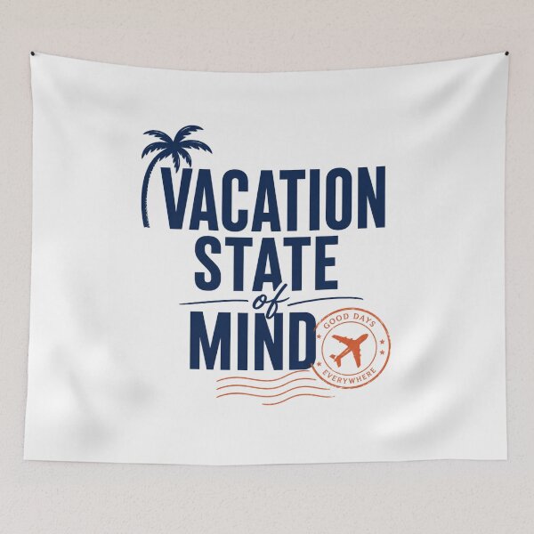 Item preview, Vacation State of Mind — Coastal Travel Typography Art Print designed and sold by AFlair4It.