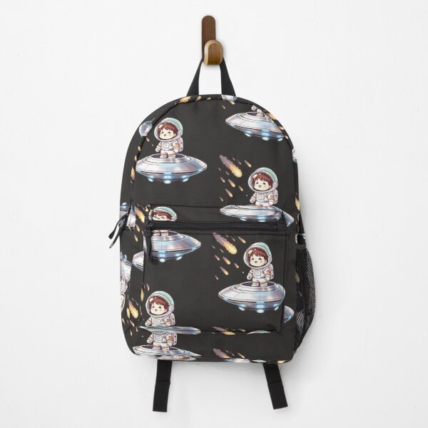 Item preview, Cute Astronaut Standing on flying saucer with Meteor Shower designed and sold by TeyArtWork.