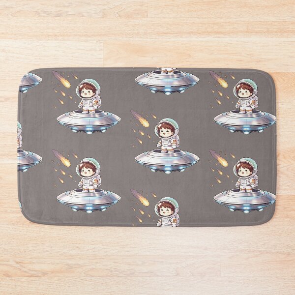 Item preview, Cute Astronaut Standing on flying saucer with Meteor Shower designed and sold by TeyArtWork.