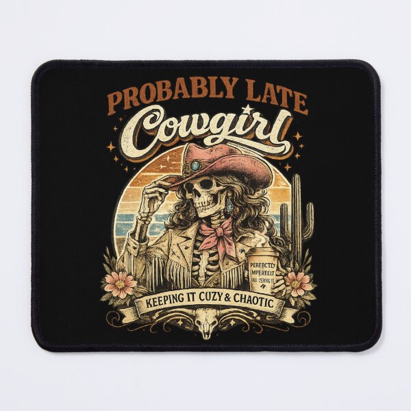 Item preview,  Probably Late Cowgirl Keeping It Cozy & Chaotic – Funny Skeleton Western Gift designed and sold by DidoMidoch.