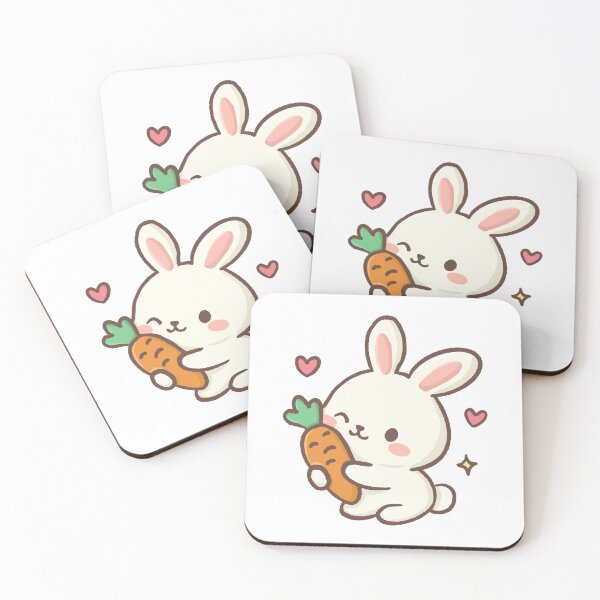Item preview, Cute kawaii bunny with carrot designed and sold by YallaCreative13.