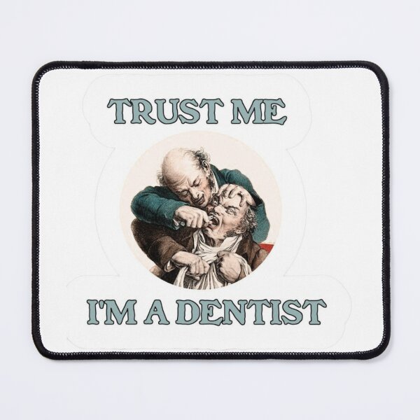 Item preview, ​"Trust Me, I'm a Dentist" Vintage Medical Caricature Sticker designed and sold by Muchistudio.