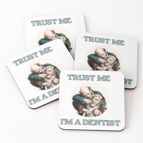 Item preview, ​"Trust Me, I'm a Dentist" Vintage Medical Caricature Sticker designed and sold by Muchistudio.