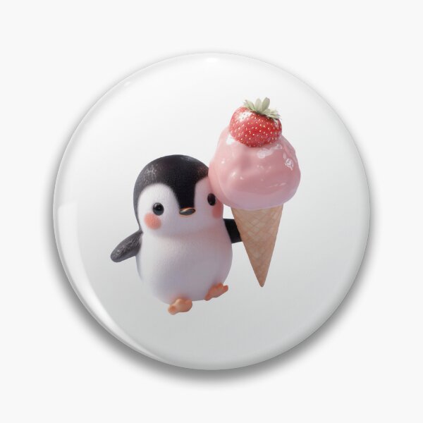 Item preview, cute kawaii penguin with ice cream designed and sold by YallaCreative13.