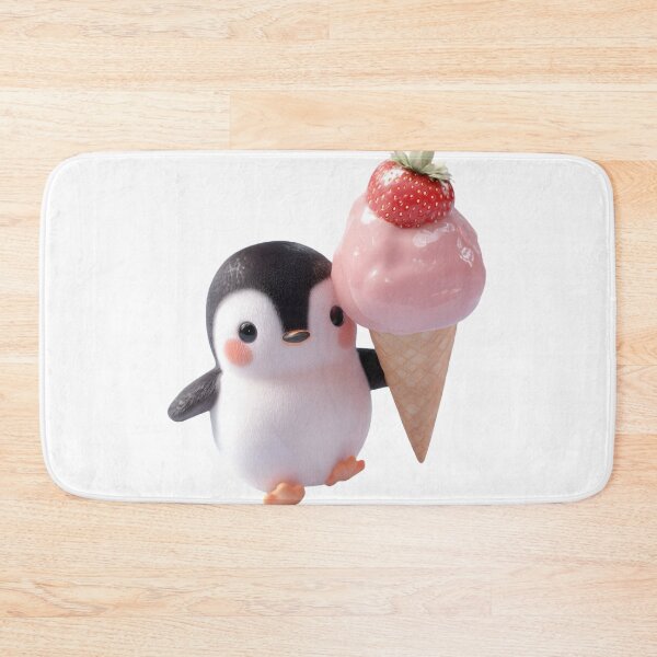 Item preview, cute kawaii penguin with ice cream designed and sold by YallaCreative13.