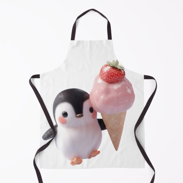 Item preview, cute kawaii penguin with ice cream designed and sold by YallaCreative13.