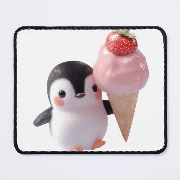 Item preview, cute kawaii penguin with ice cream designed and sold by YallaCreative13.