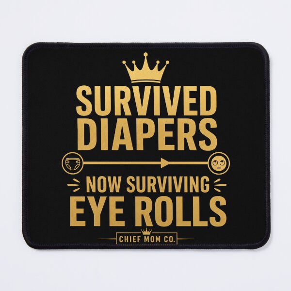 Item preview, Survived Diapers Now Surviving Eye Rolls Funny Mom Of Teens Gift designed and sold by ChiefMomCo.