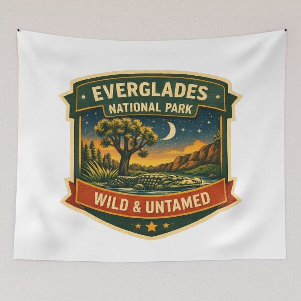 Item preview, Everglades National Park Wild and Untamed - Vintage Alligator Nature Art designed and sold by SasquatchTrail.