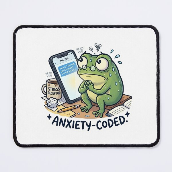 Item preview, Anxiety Coded Frog designed and sold by Softbear Atelier.