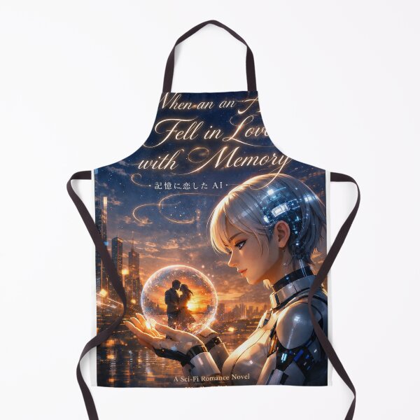 Item preview, When an AI Fell in Love with Memory – Sci-Fi Romance Anime Poster designed and sold by RinaWorksJP.